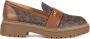 Michael Kors Parker Saffiano Effect Logo Print Loafers Brown Dames - Thumbnail 1