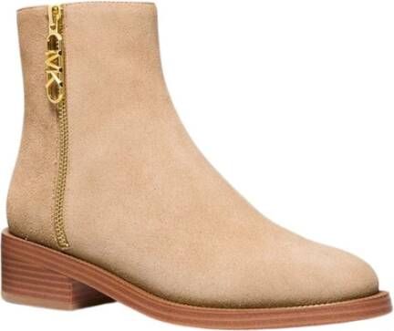 Michael Kors Platte Kamel Bootie voor Vrouwen Brown Dames