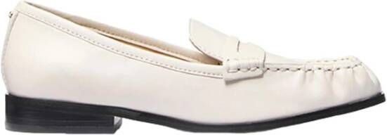 Michael Kors Platte Slip-On Leren Mocassins White Dames