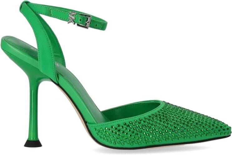 Michael Kors Groene Sandalen met Strass Hiel Green Dames