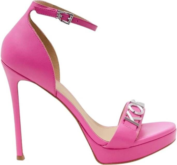 Michael Kors Roze Platform Sandaal met Logo Detail Pink Dames