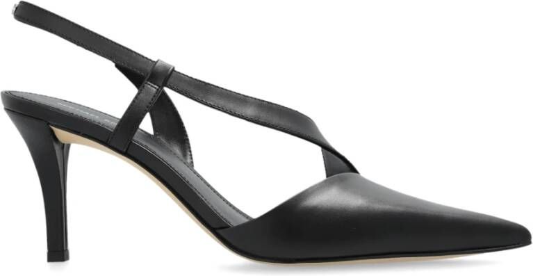 Michael Kors Zwarte Middelhak Kalfsleren Pumps Black Dames