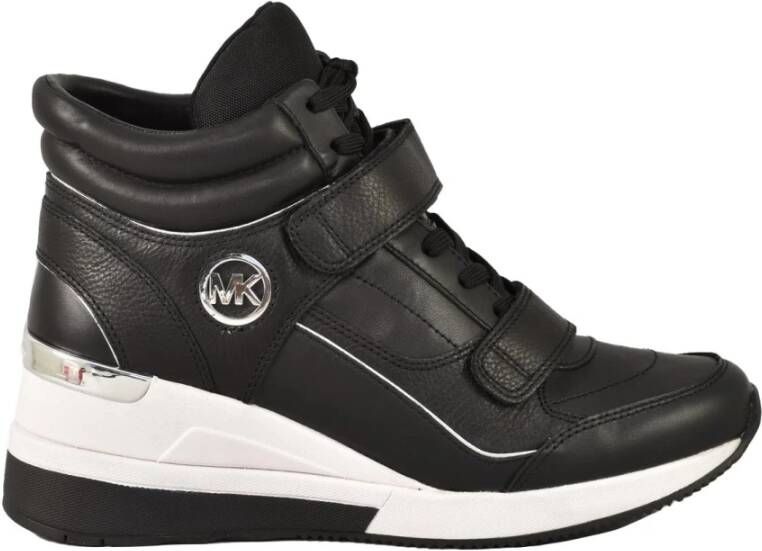 Michael Kors Leren Sneakers met Rubberen Zool Black Dames