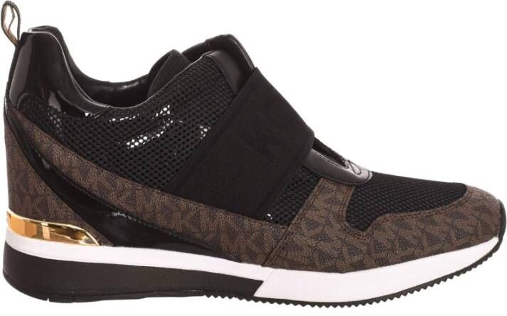 Michael Kors Sneakers met onzichtbare sleehak en merkprint Multicolor Dames