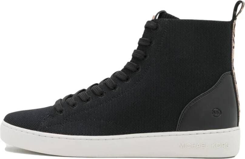 Michael Kors Zwarte Gebreide Hoge Top Sneakers Black Dames