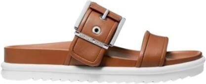 Michael Kors Stijlvolle Leren Loafers voor Mannen Brown Dames