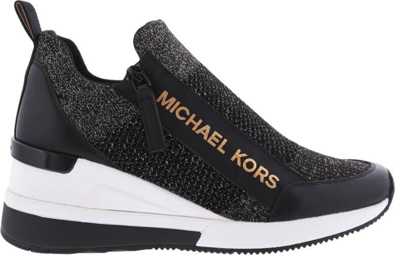 Michael Kors Willis Wedge Trainer Zwart Dames