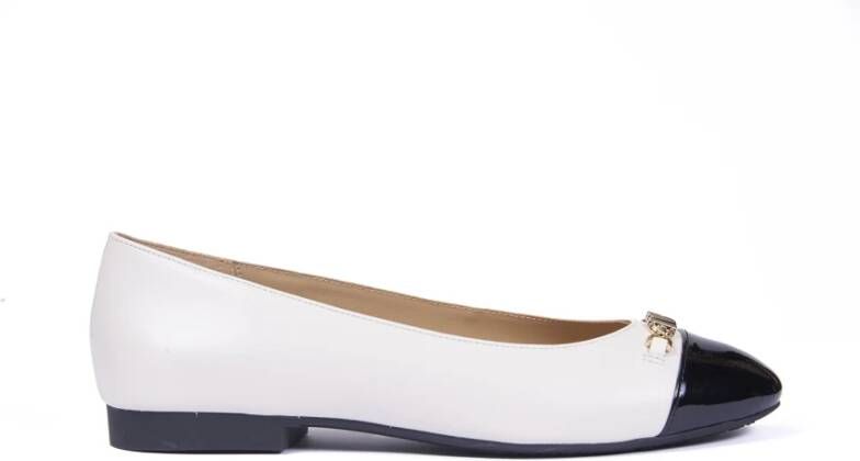 Michael Kors Witte balletflats met zwarte neus White Dames