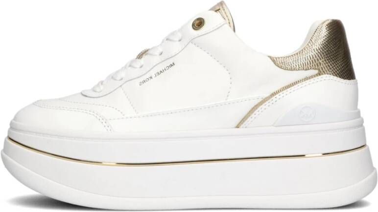 Michael Kors Witte Lage Sneakers Hayes Laces Up White Dames