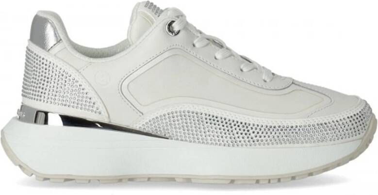 Michael Kors Witte Leren Sneakers met Strass White Dames