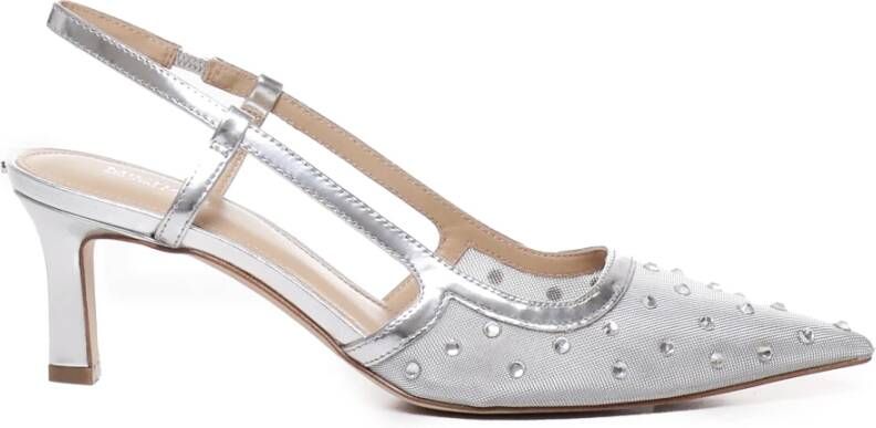 Michael Kors Zilveren Hoge Hak Slingback met Luminous Stenen Gray Dames