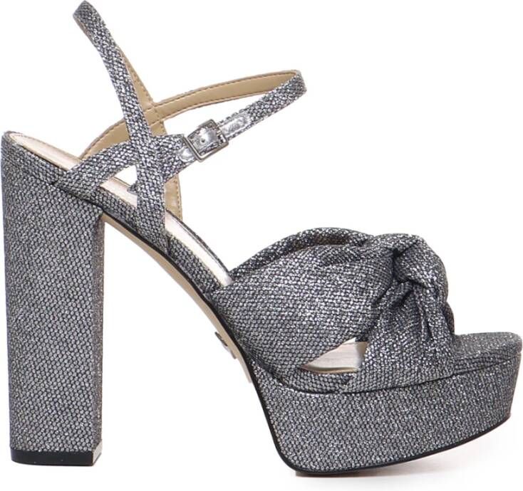 Michael Kors Zilveren Sandalen met Katoenmix Gray Dames