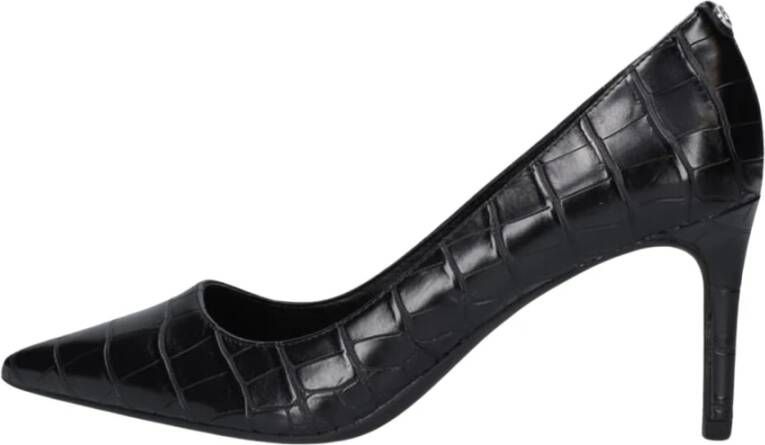 Michael Kors Zwarte Croco Print Puntige Pump Black Dames