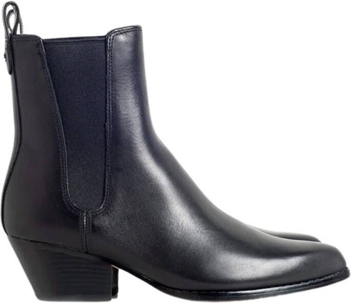 Michael Kors Zwarte Kinlee Bootie Leren Elastiek Black Dames