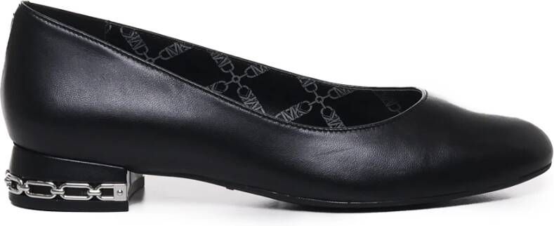 Michael Kors Zwarte Leren Ballet Flats Lage Hak Black Dames