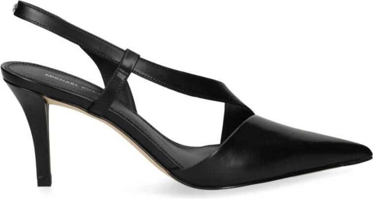 Michael Kors Zwarte Middelhak Kalfsleren Pumps Black Dames