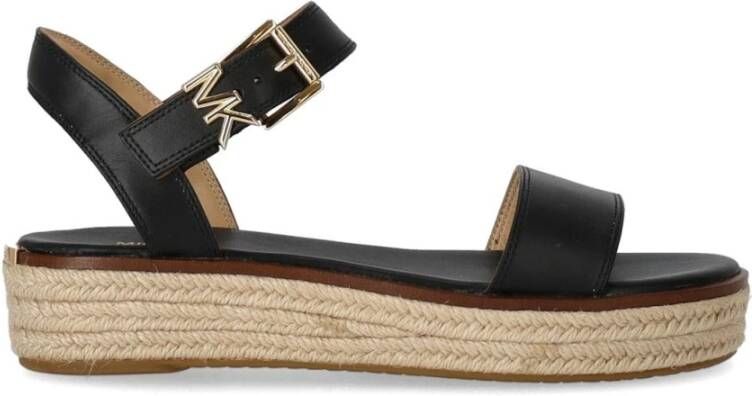 Michael Kors Zwarte Plateau Sandaal met Gouden Detail Black Dames