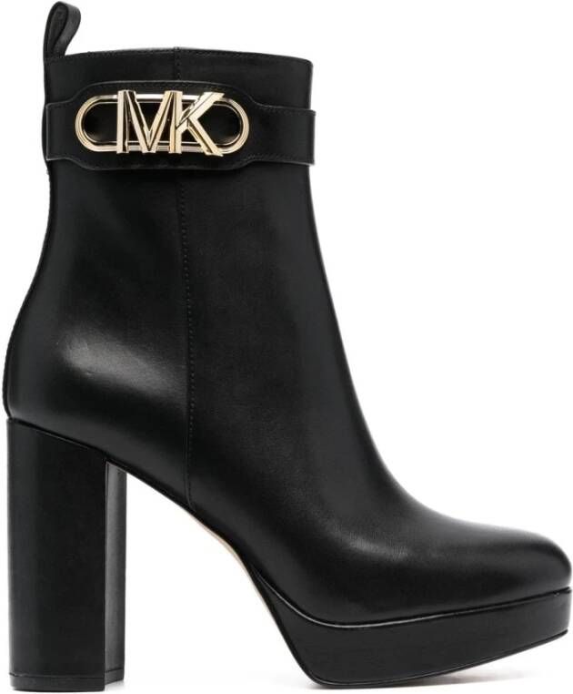 Michael Kors Zwarte Platform Enkellaars Black Dames