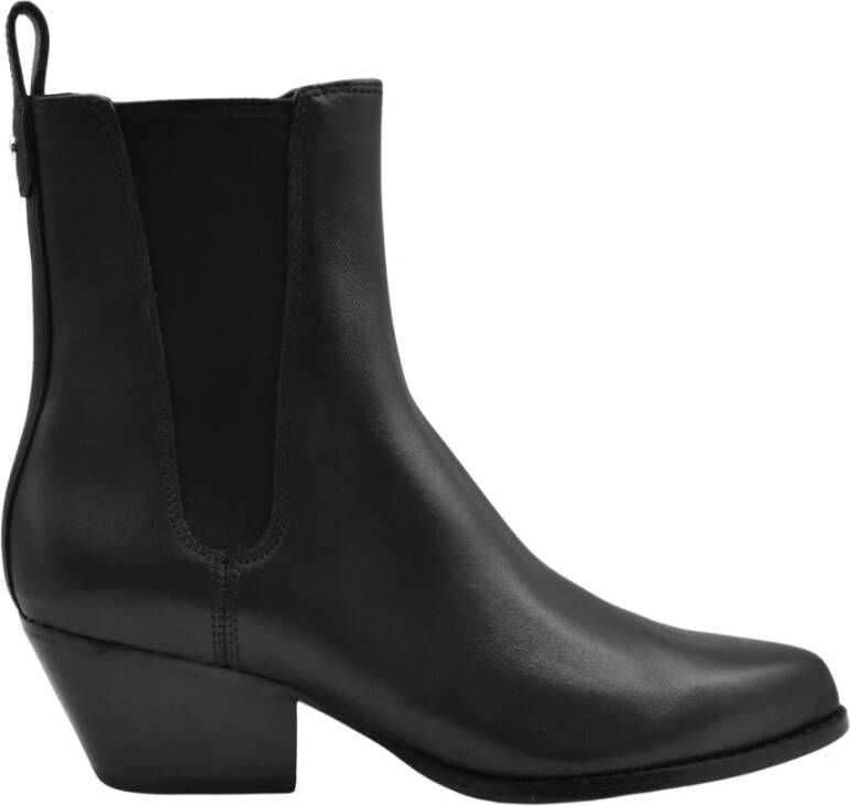 Michael Kors Zwarte platte schoenen Bootie in leer Black Dames