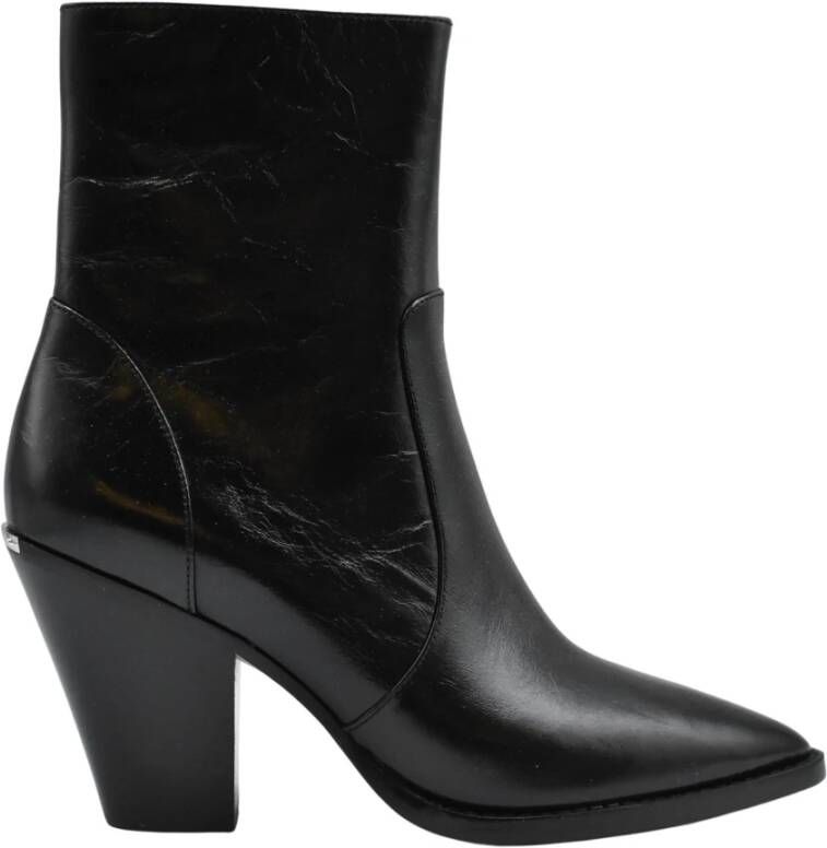 Michael Kors Zwarte platte schoenen Bootie in leer Black Dames