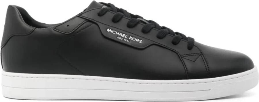 Michael Kors Zwarte leren sneakers met amandelneus Black Heren