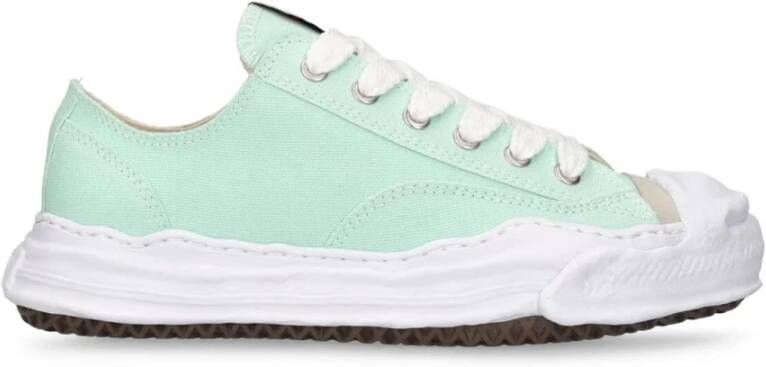 Mihara Yasuhiro Blauwe Lage-Top Canvas Sneakers Green Heren