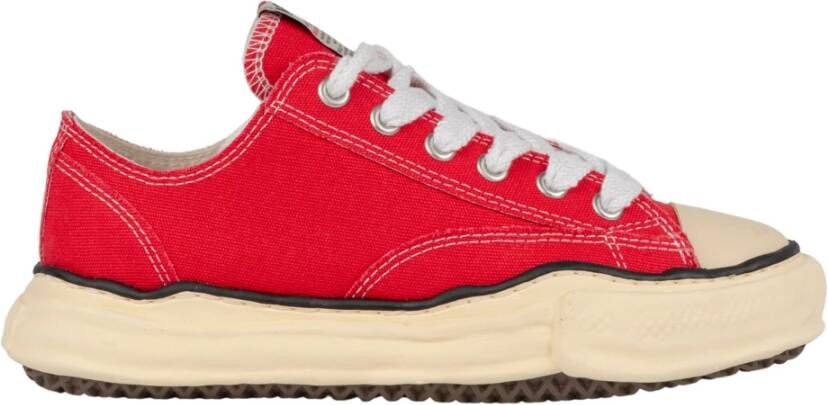 Mihara Yasuhiro Rode Canvas Lage Sneakers Red Heren