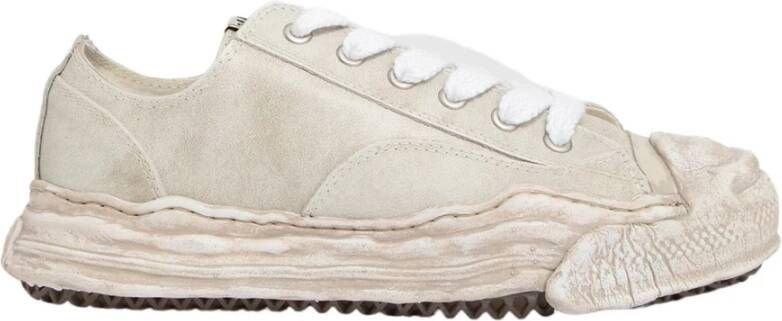 Mihara Yasuhiro Vintage Leren Lage Top Sneakers Beige Heren