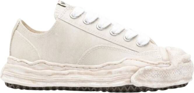 Mihara Yasuhiro Witte lage sneaker van leer White Dames