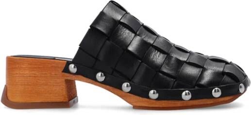 Miista Arlene Clogs in Black Leather Zwart Dames