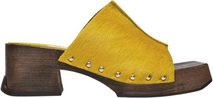 Miista Heeled Mules Yellow Dames