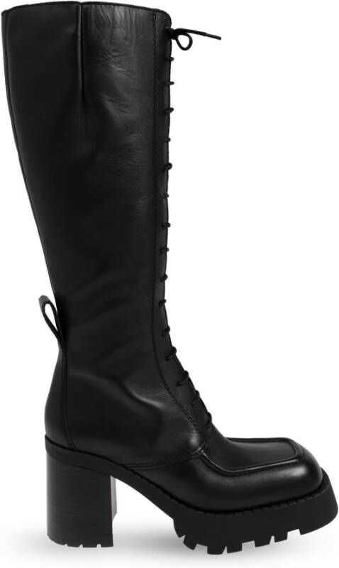 Miista Kniehoge veterschoenen Grit Black Dames