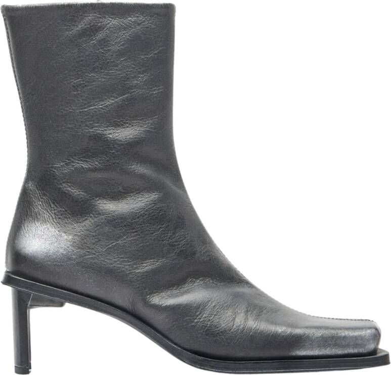 Miista Metalen Leren Enkellaarzen Gray Dames