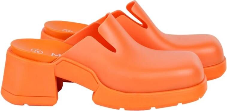 Miista Oranje Rubber Muiltjes met Chunky Zool Orange Dames