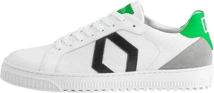 Mikakus Barcelona Groene Fluor Sneakers White Dames