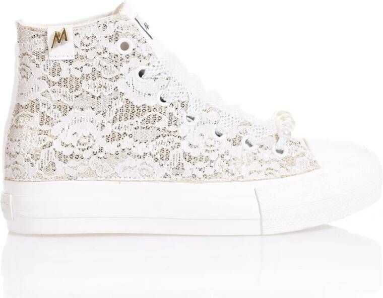 Mimanera Gouden Platform Sneakers voor Vrouwen White Dames