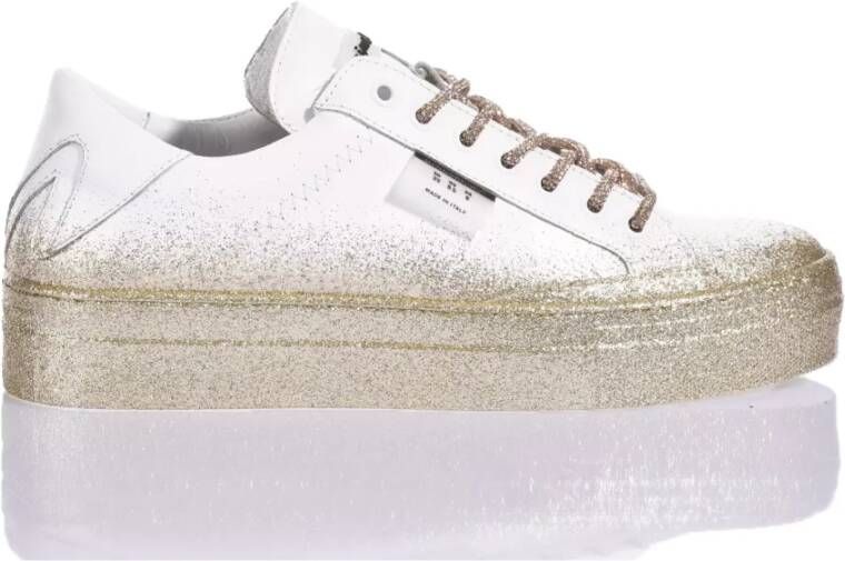 Mimanera Handgemaakte Witte Champagne Sneakers White Dames