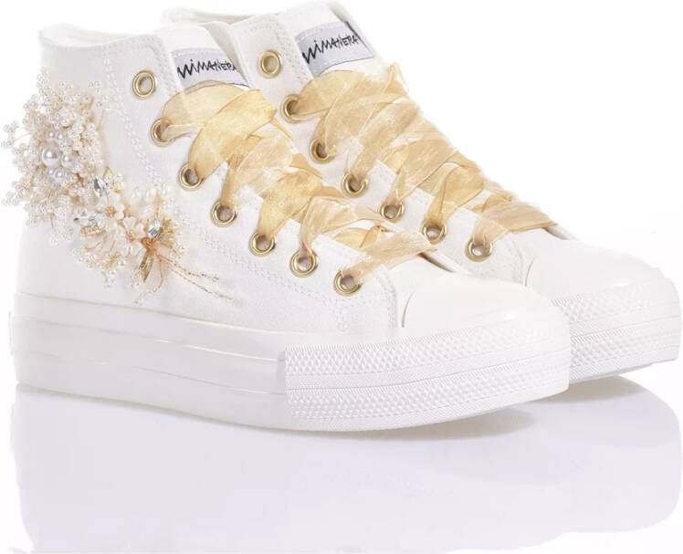 Mimanera Witte Kant Platform Sneakers White Dames