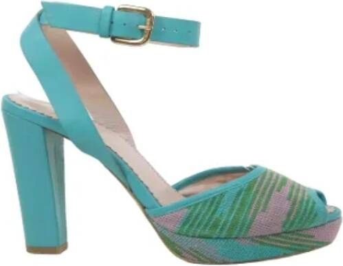 Missoni Pre-owned Leather heels Blue Dames