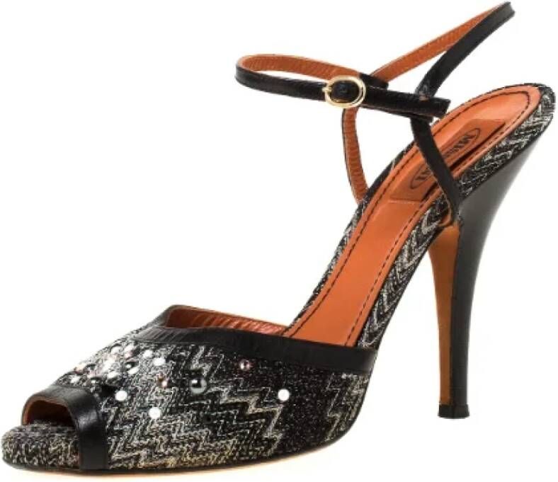 Missoni Pre-owned Leather sandals Black Dames