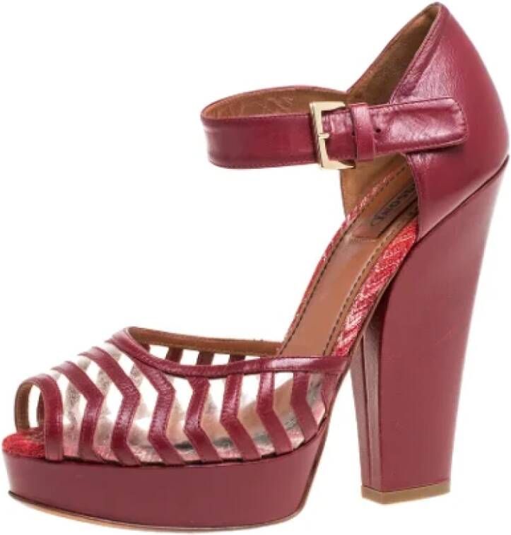 Missoni Pre-owned Leather sandals Red Dames