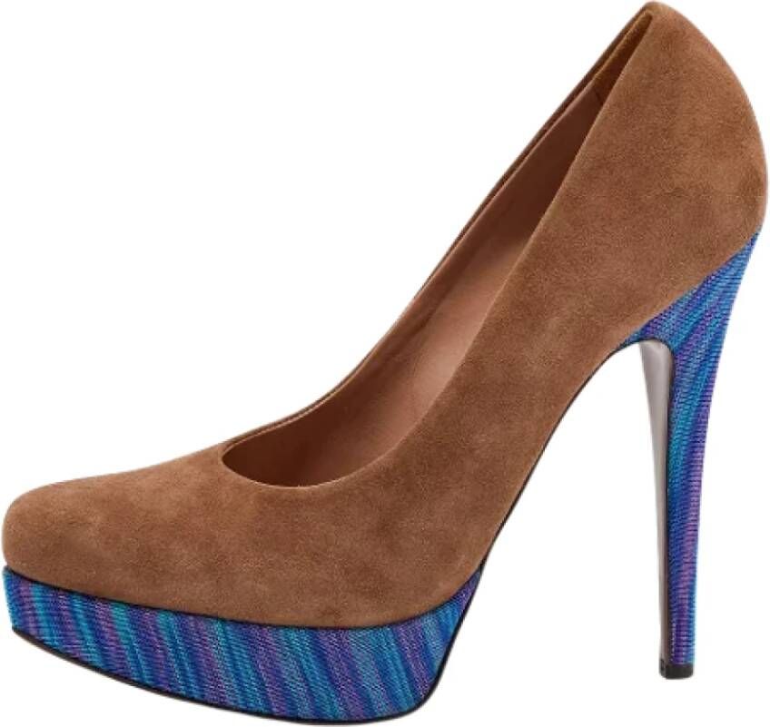 Missoni Pre-owned Suede heels Brown Dames