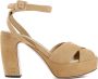 Miu Ecru Suède Sandalen Beige Dames - Thumbnail 1