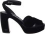 Miu Fluwelen Sandalen met Gebogen Hak Black Dames - Thumbnail 1