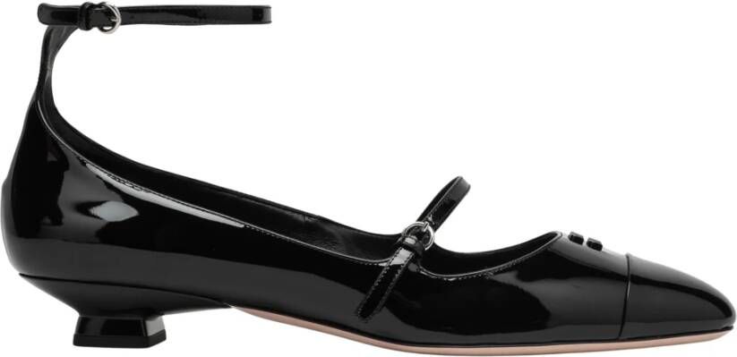 Miu Lage Ballerina's Verhogen Uw Stijl Black Dames