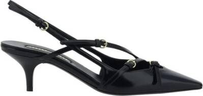 Miu Leren Kitten Heel Pumps met Bandjes Black Dames