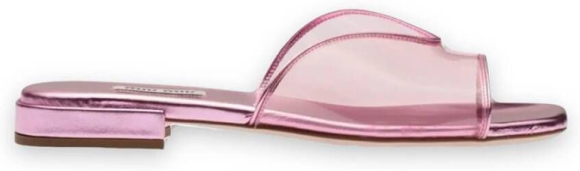 Miu Metallic Pink Sandal Flip Flops Pink Dames