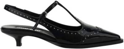 Miu Patentleren Kitten Heel Slingback Pumps Black Dames