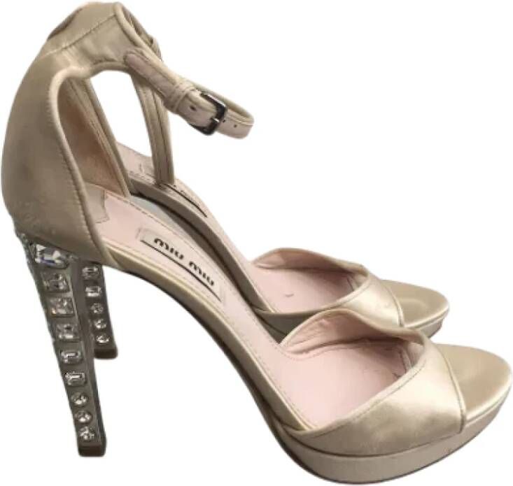 Miu Pre-owned Canvas heels Beige Dames