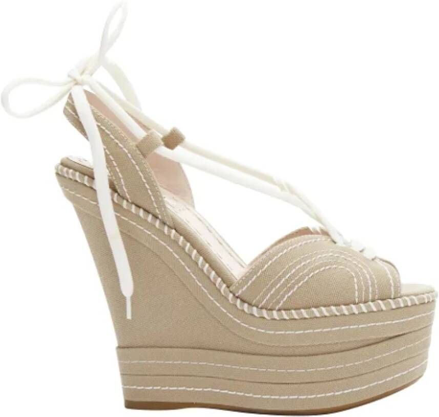 Miu Pre-owned Canvas heels Beige Dames